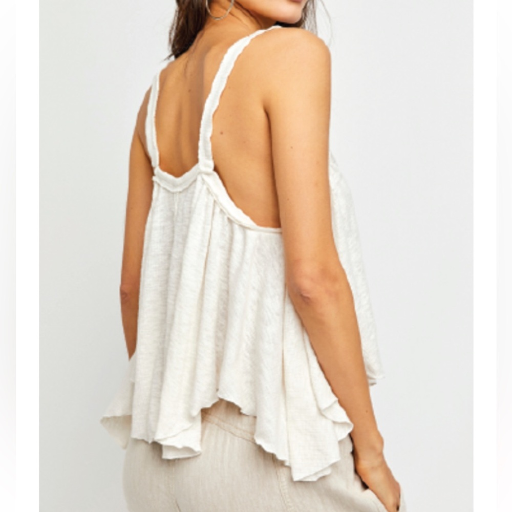 WE THE FREE PEOPLE SMALL DREAM WEAVER TANK TOP BUTTON-UP IVORY NEW